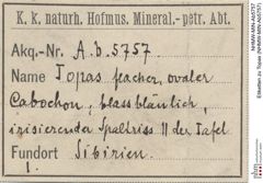 Etiketten zu Topas (NHMW-MIN-Ab5757)